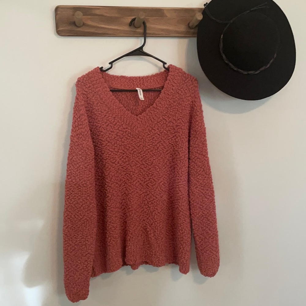 Mauve popcorn sweater